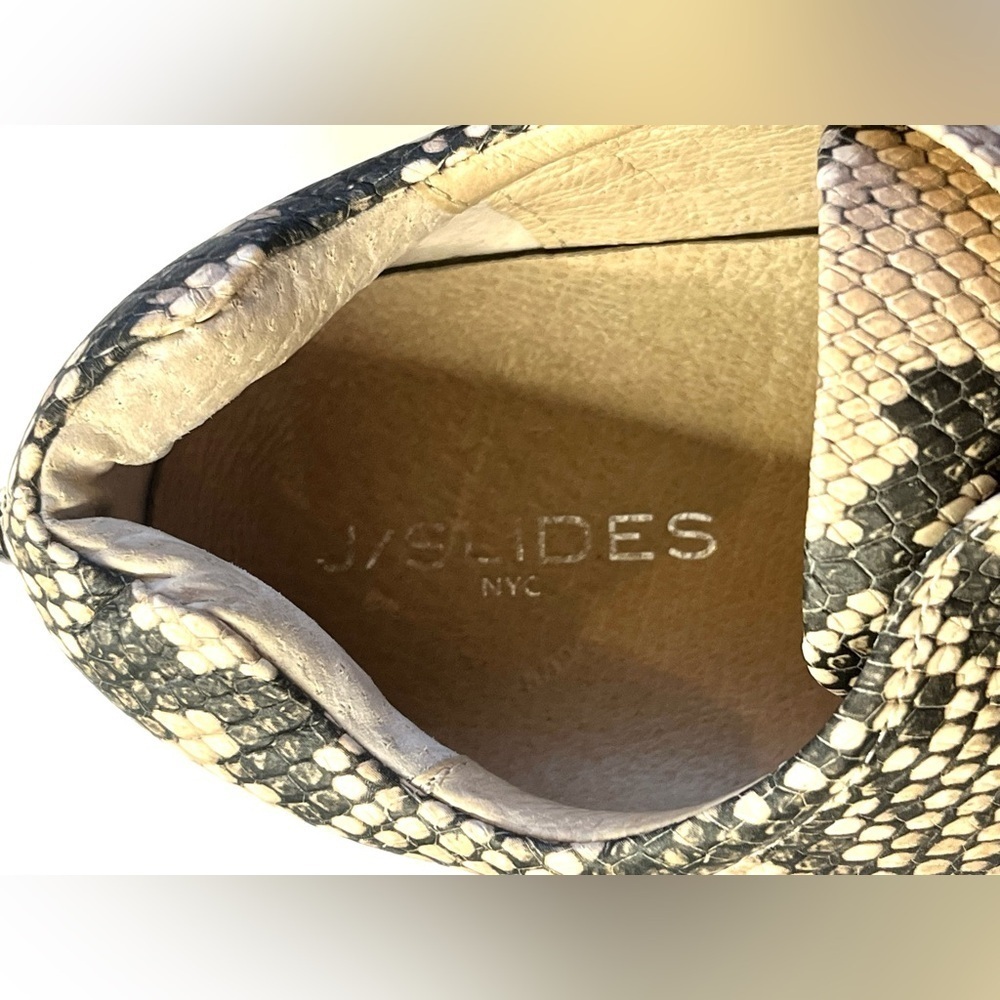 J/Slides NYC Snake Print Shoes Leather Upper Slip-On Sneakers Women’s Size 7 - Picture 11 of 16